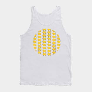 Yellow Pig Pattern Graphic Tank Top